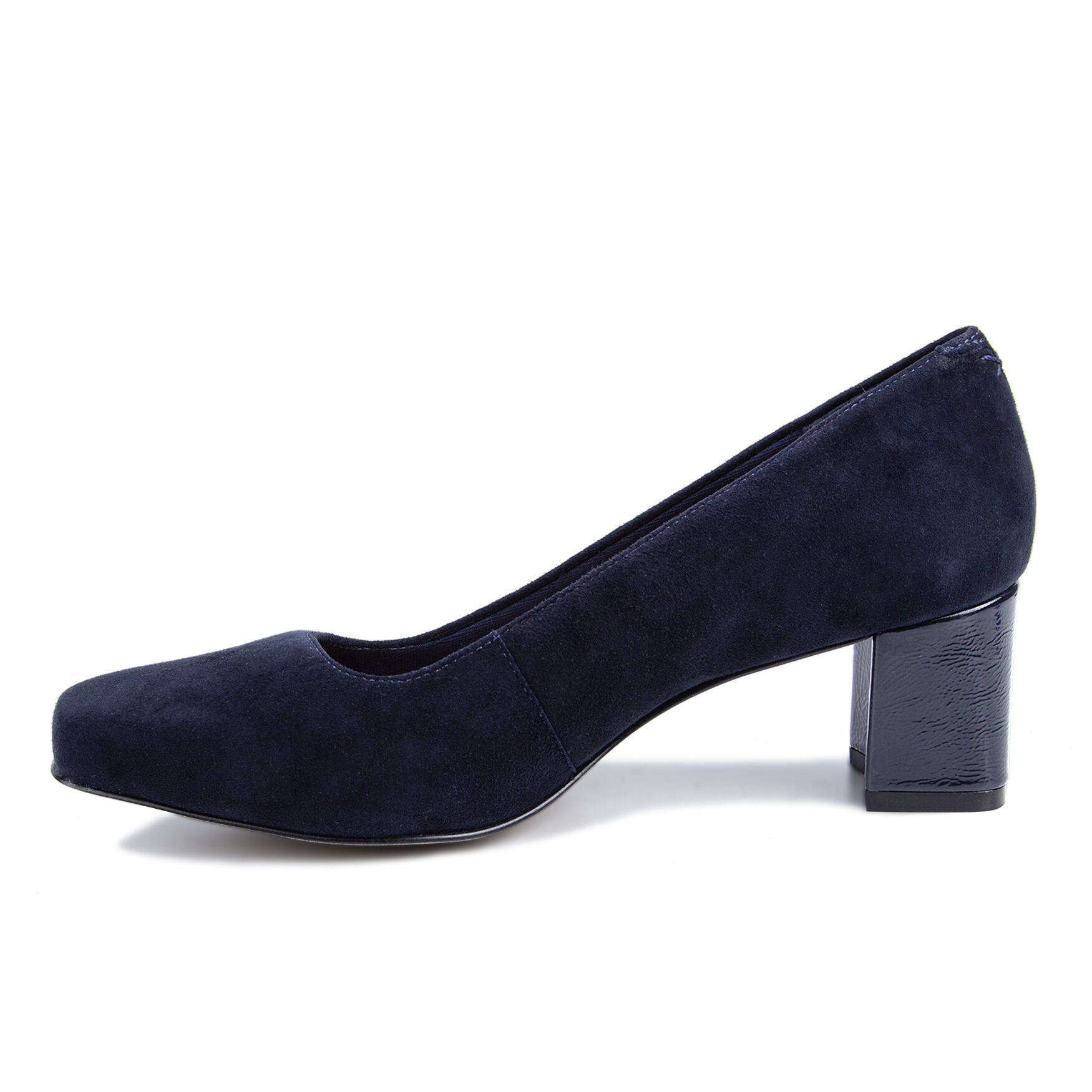 Meredith Square Toe Suede Pump, NAVY SUEDE, alternate image number 3
