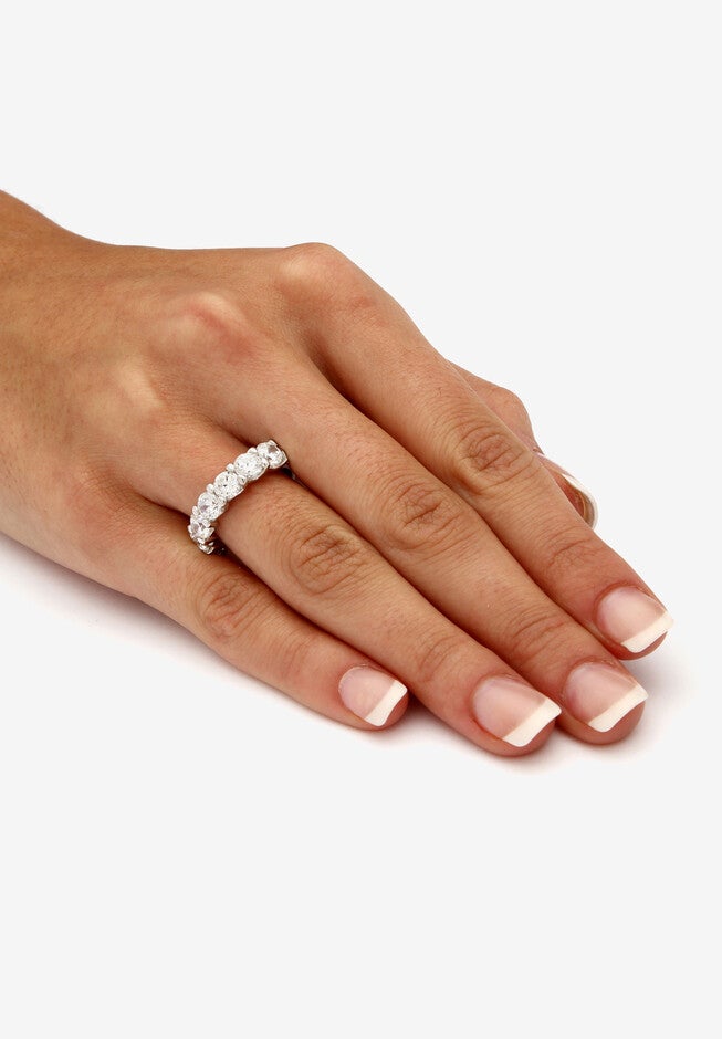 3.50 Ctw Cubic Zirconia Anniversary Ring In Platinum-Plated Sterling Silver, , alternate image number 2