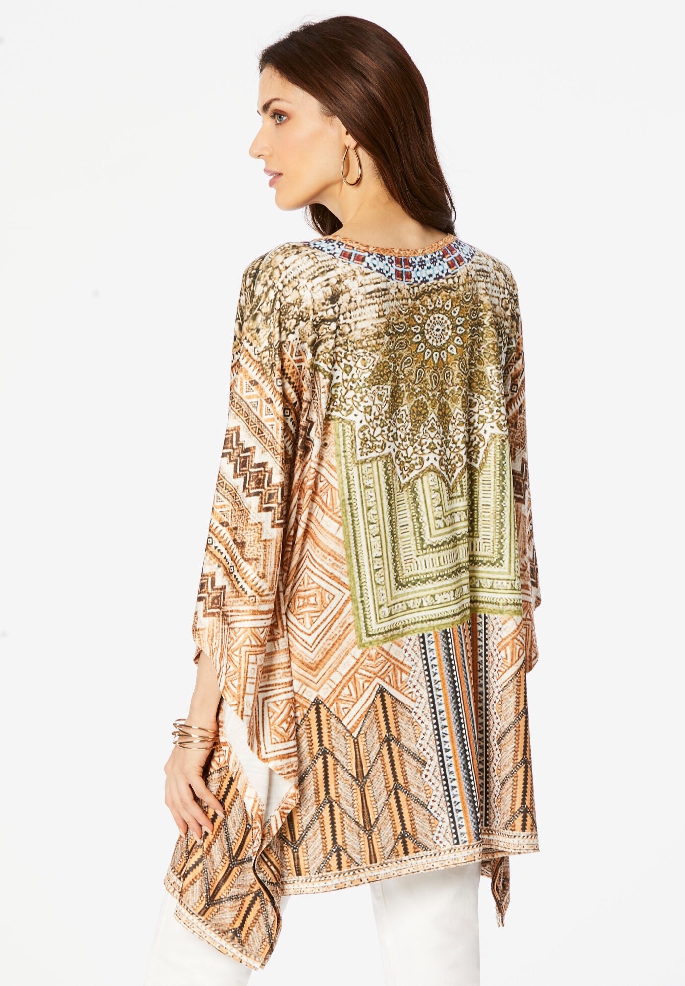 Printed Poncho, , on-hover image number 1
