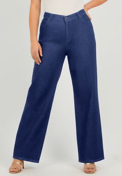 Plus Size Easy-Wear Wide Leg Jean
