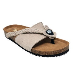 Leather Braided Thong Footbed Sandal