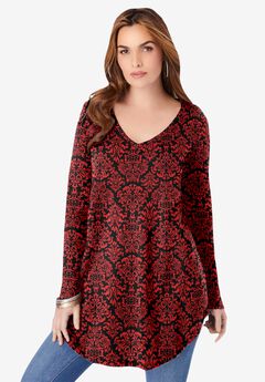 V Neck Thermal Swing Tunic