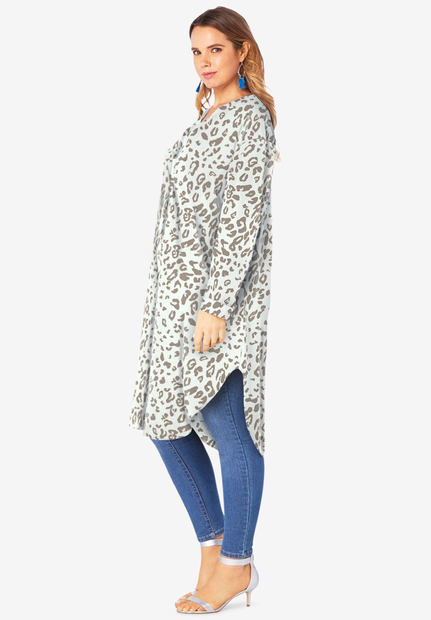 Roamans Womens Plus Size Georgette Pullover Ultra Tunic