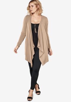 Fine Gauge Handkerchief Hem Cardigan Sweater