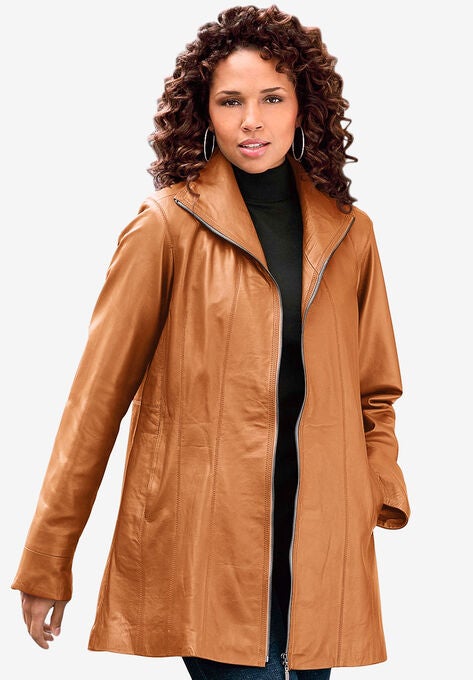 A Line Leather Jacket