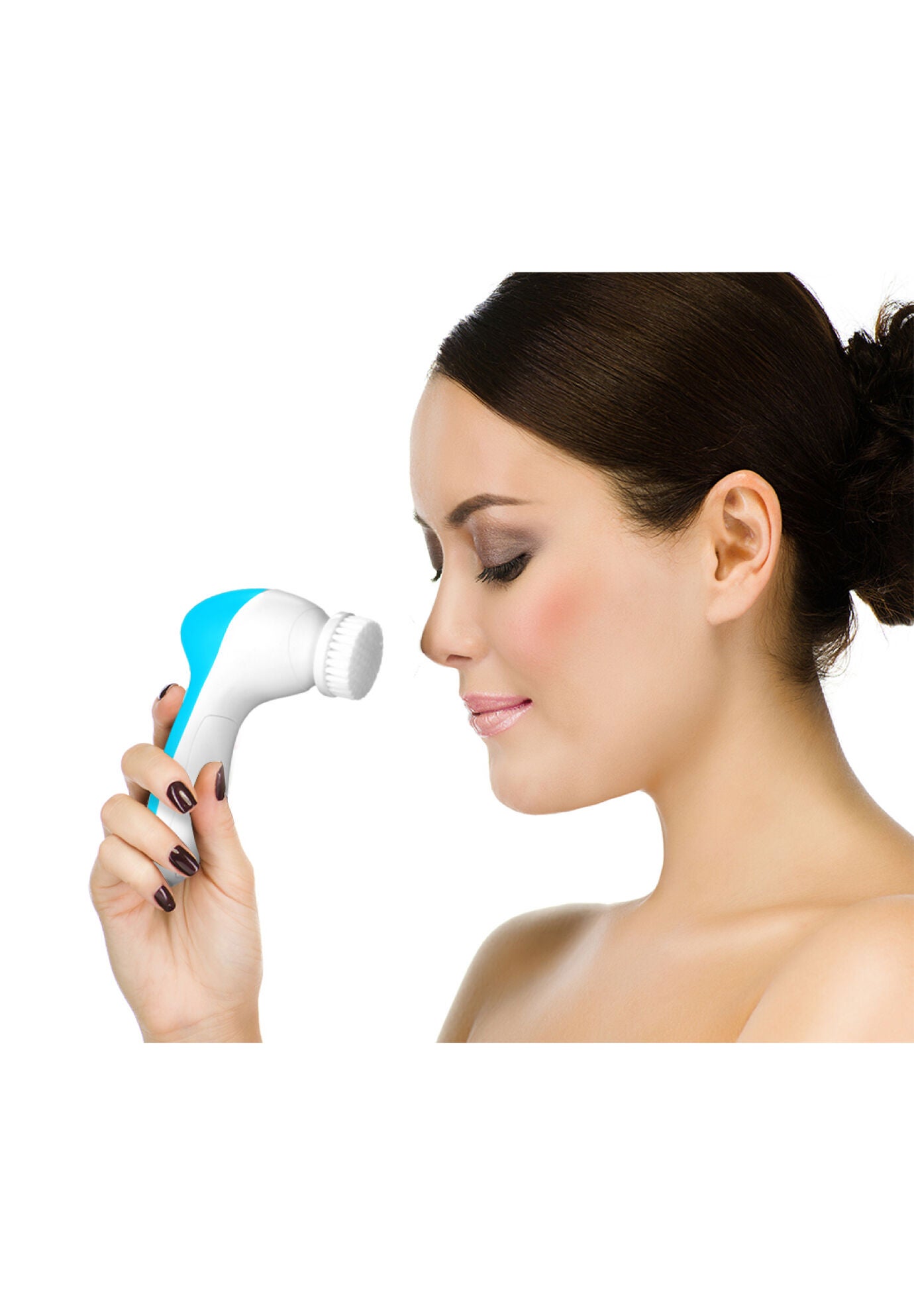 Facial Cleaner With 5 Attachments-Red, , alternate image number 6