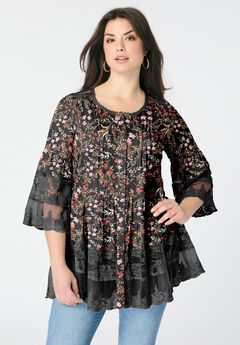 Lace Illusion Blouse