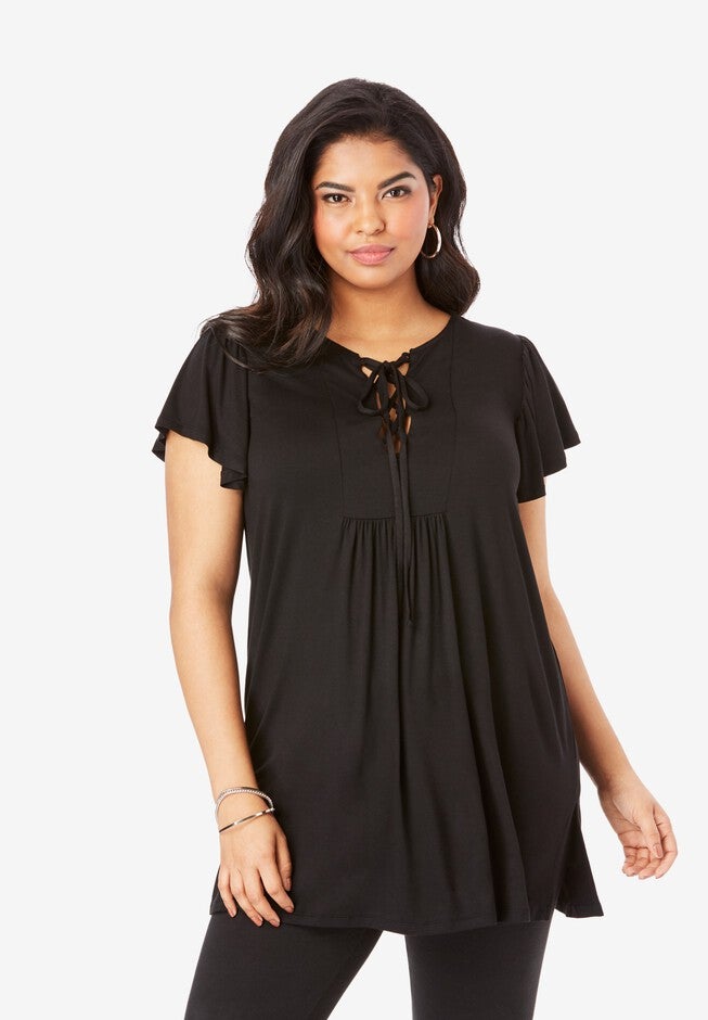 Lace-Up Ultra Femme Tunic, BLACK, hi-res image number null