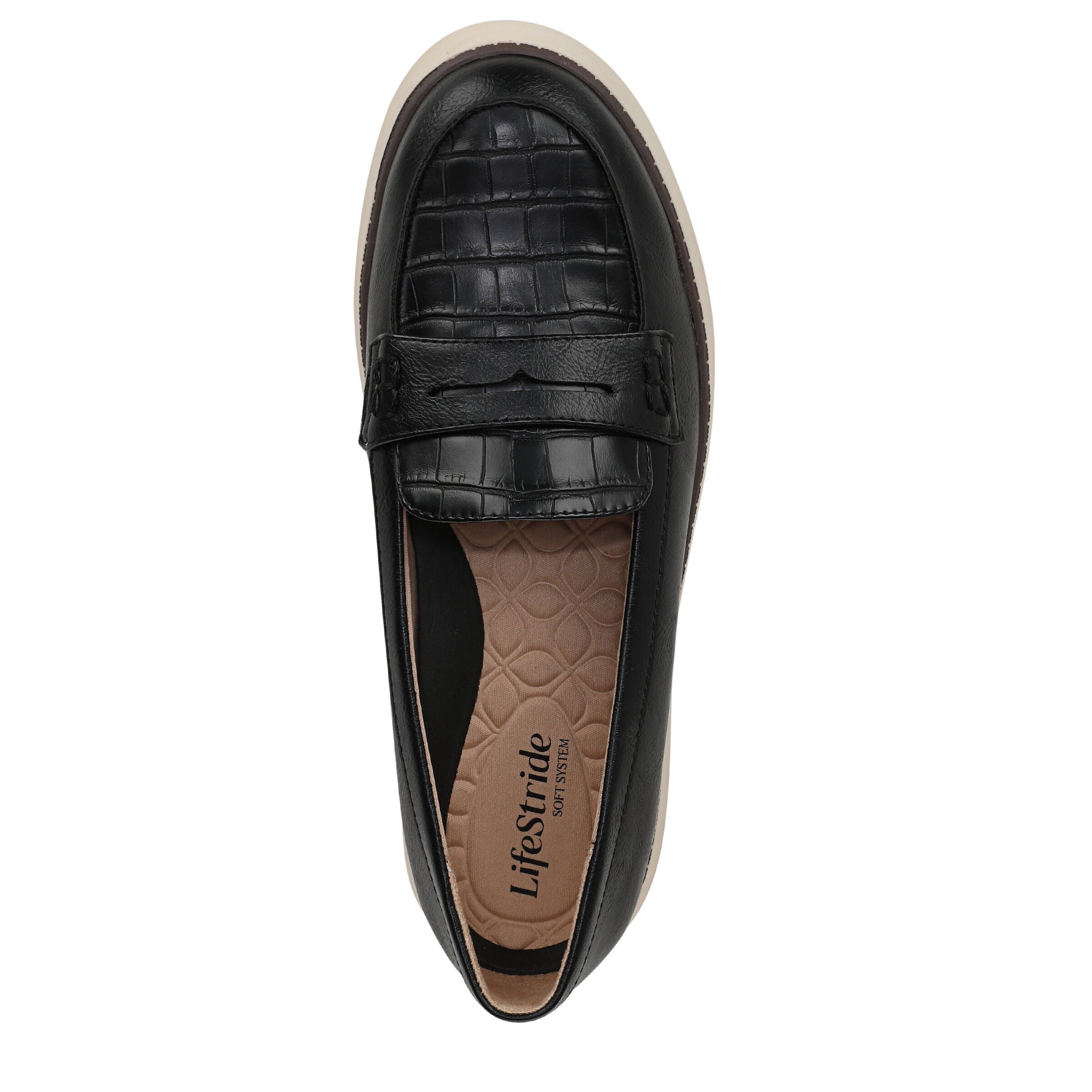 Chelsea Platform Flat, BLACK CROC LEATHER, alternate image number 6