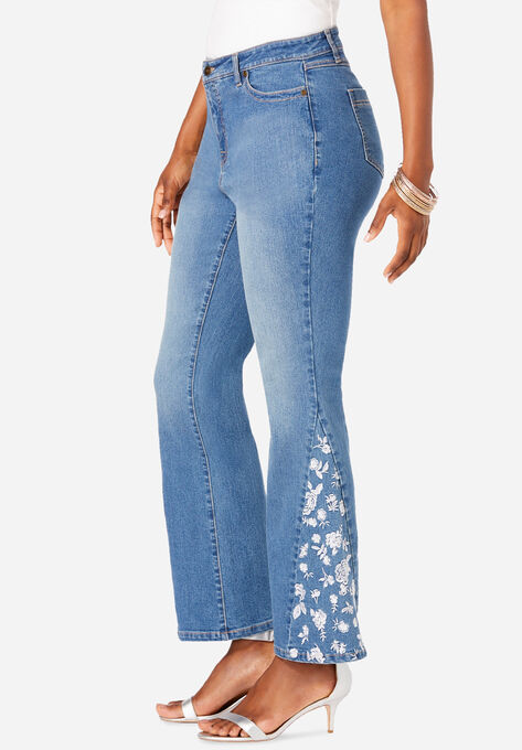 Embroidered Bootcut Jean, , alternate image number null