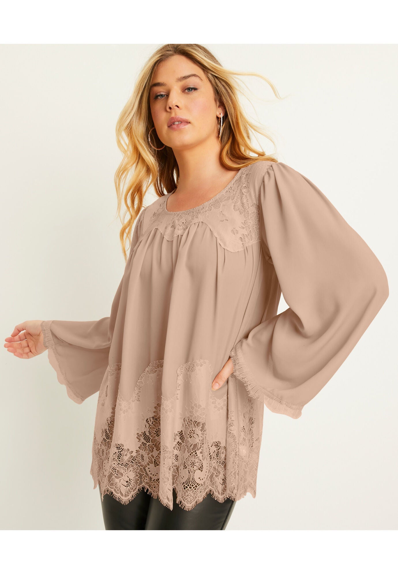 Lace-Trimmed Blouse, , alternate image number 4