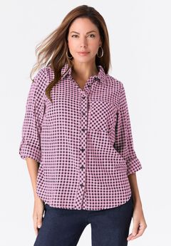 Classic Plaid Button-Front Shirt