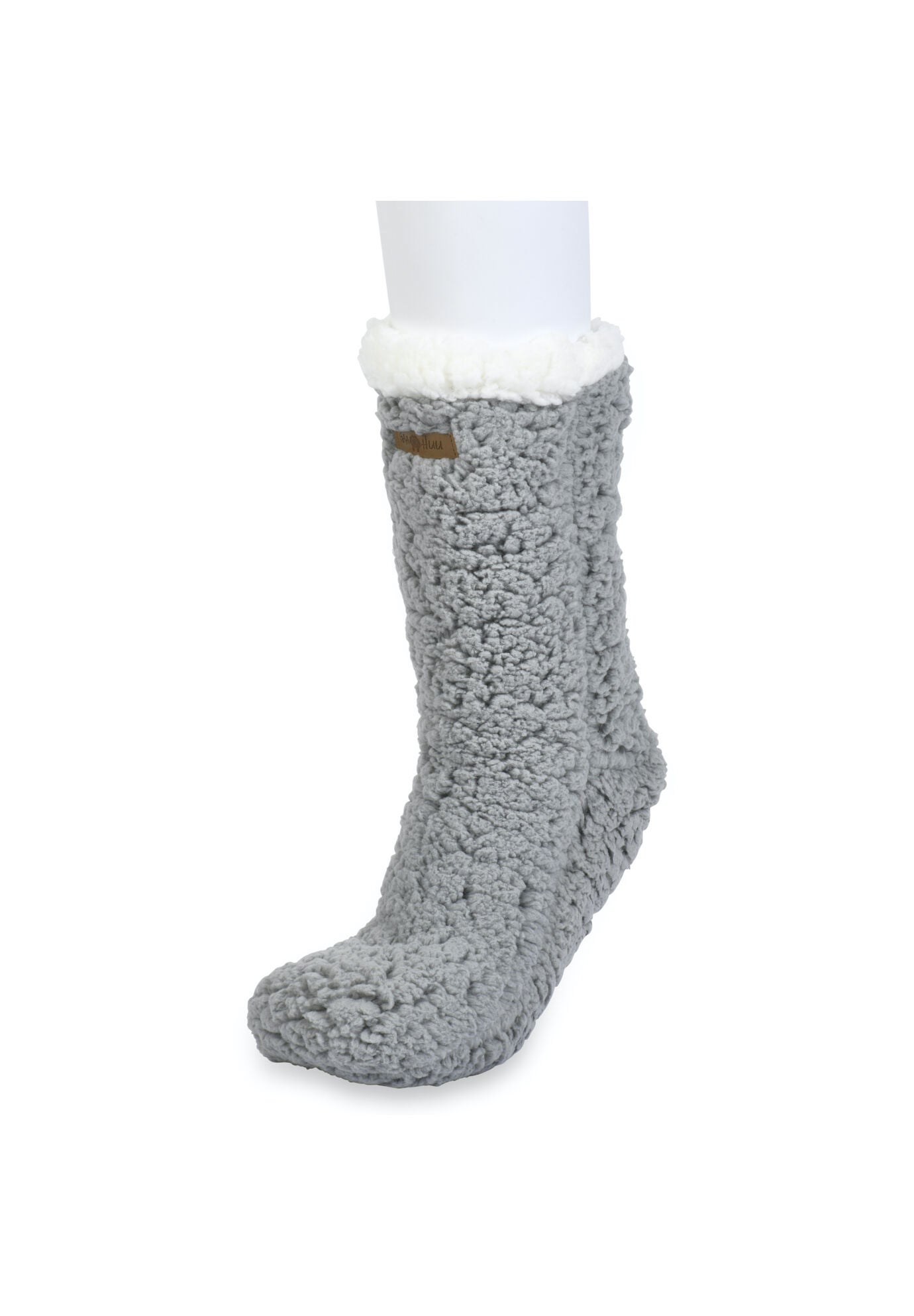 Faux Shearling Cabin Sock, GREY, hi-res image number 0