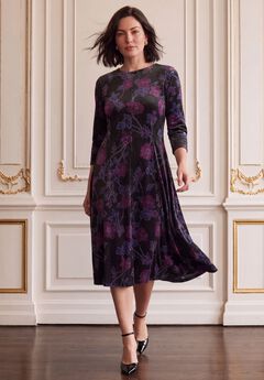 Velour Swing Drape Dress