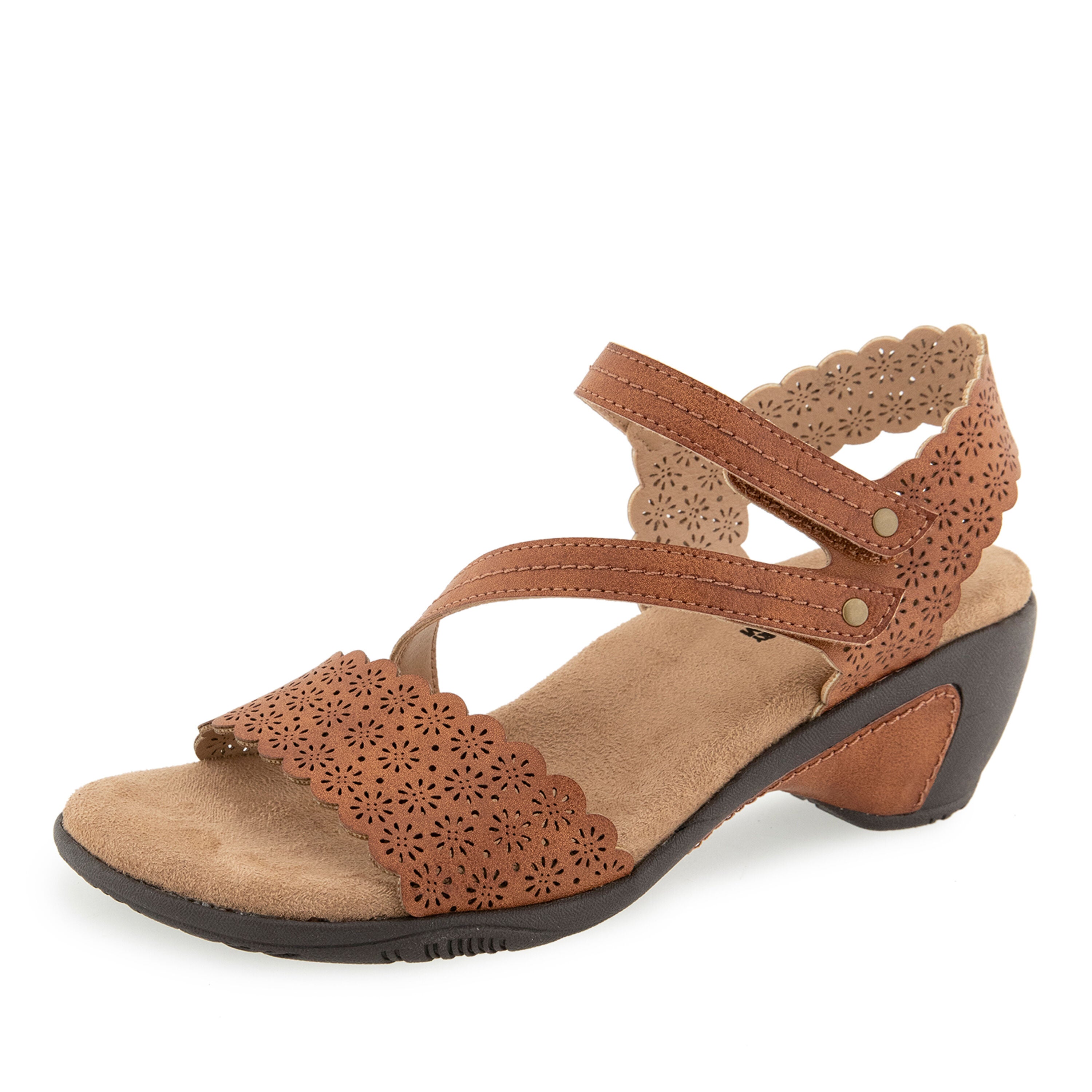 Gracie Hook and Loop Wedge Sandal, WHISKEY, alternate image number 6