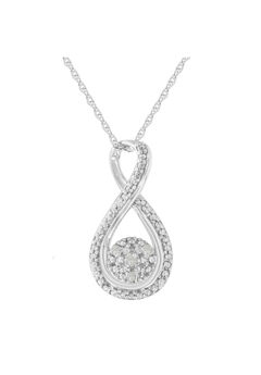 Sterling Silver Diamond Accent Infinity Pendant Necklace