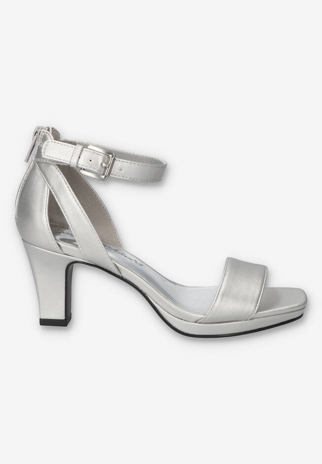 Ro Square Toe Heeled Sandal, SILVER, alternate image number null