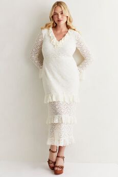 Ruffled Lace Maxi Dress