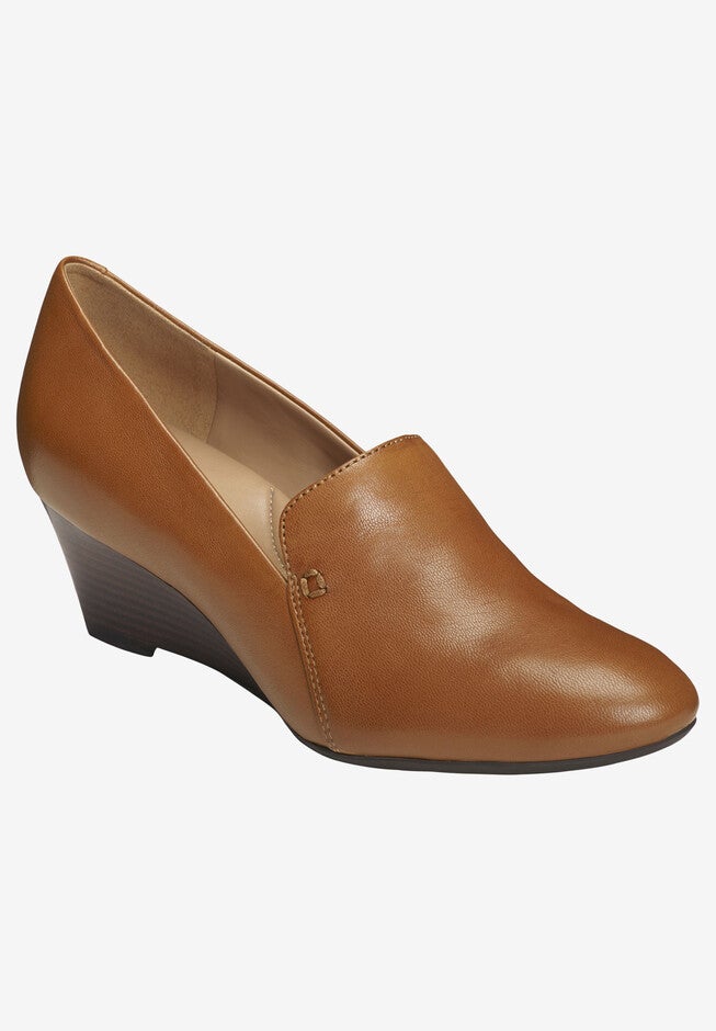 Full Circle Wedge , DARK TAN LEATHER, hi-res image number 0