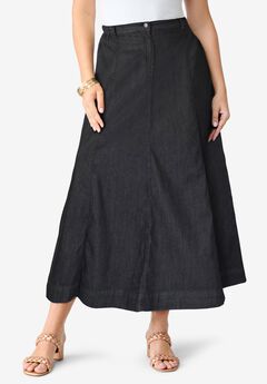 Plus Size Classic Stretch A Line Maxi Skirt