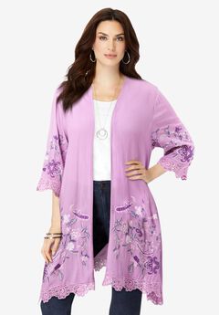 Floral Embroidered Kimono