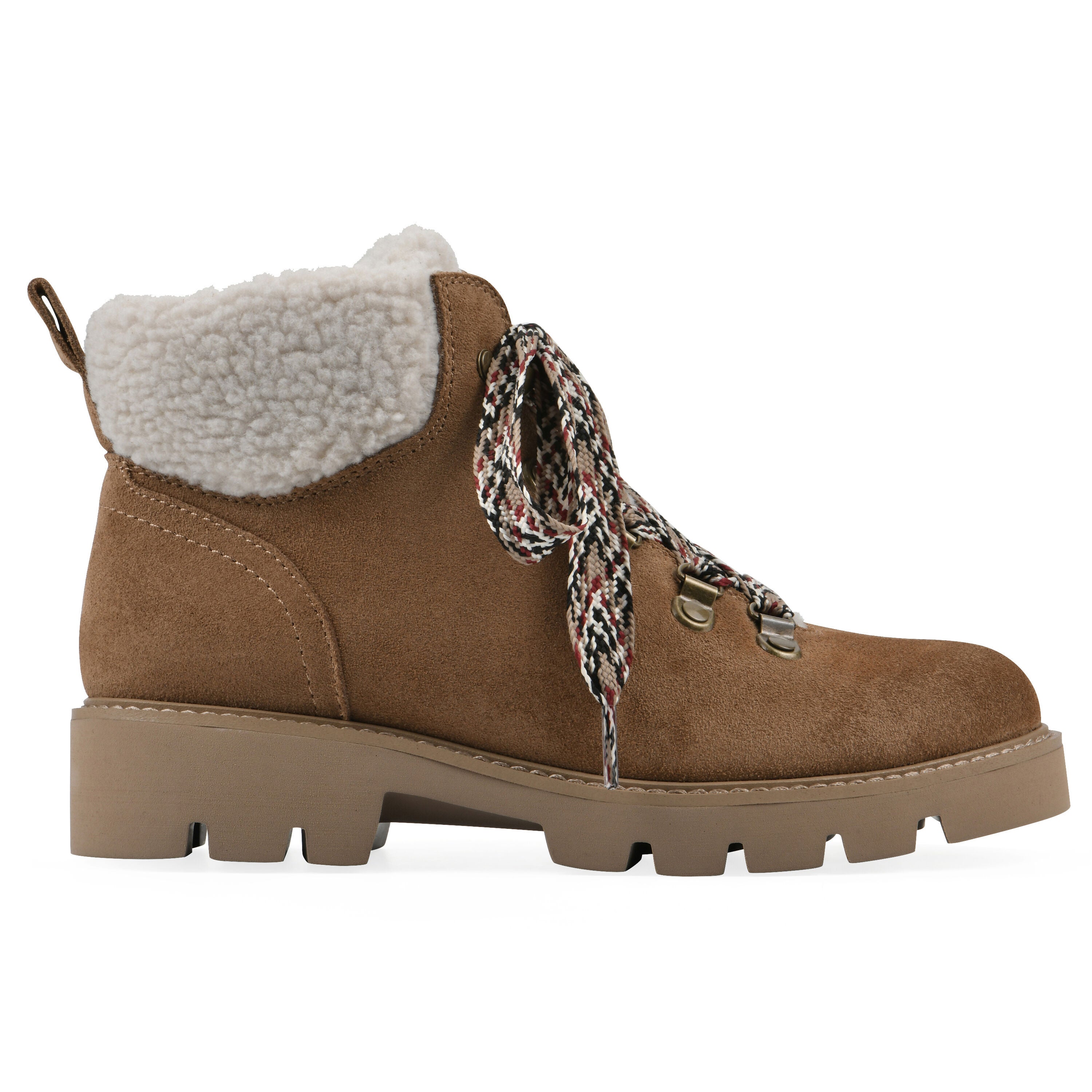 Gloving Faux Fur Hiker Bootie, CHESTNUT SUEDE, alternate image number 2
