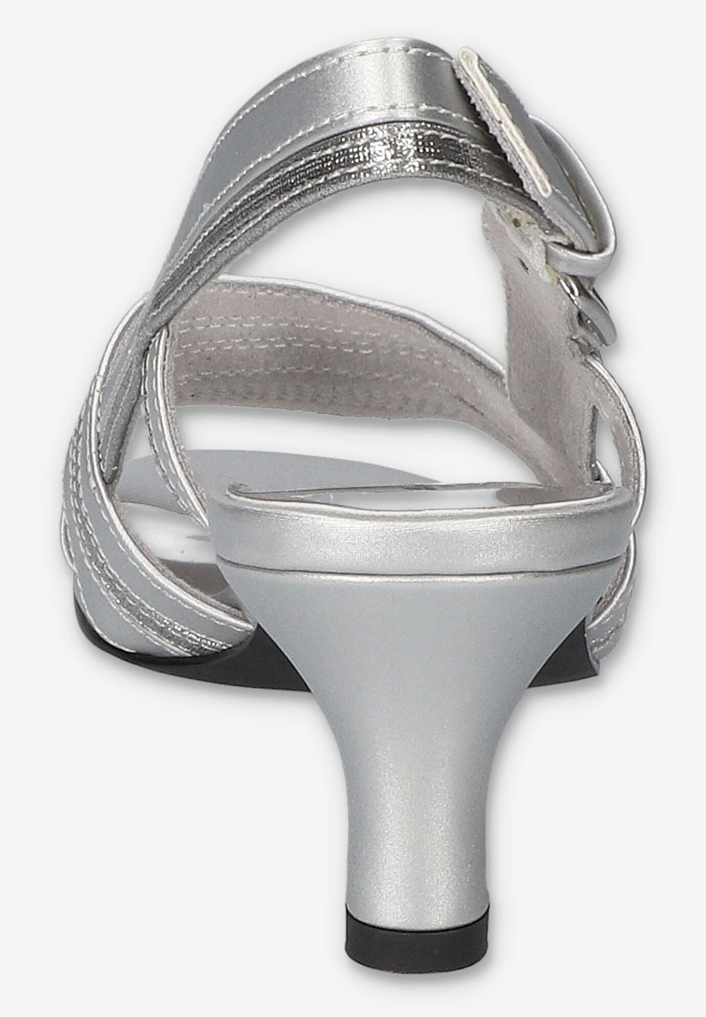 Meghan Slingback Heeled Sandal, SILVER SATIN, alternate image number 3