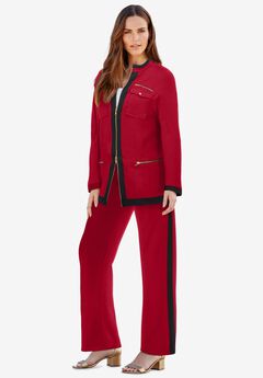 Side Stripe French Terry Pull On Pant Set