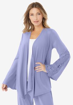 Lace Trimmed Ultrasmooth® Fabric Cardigan