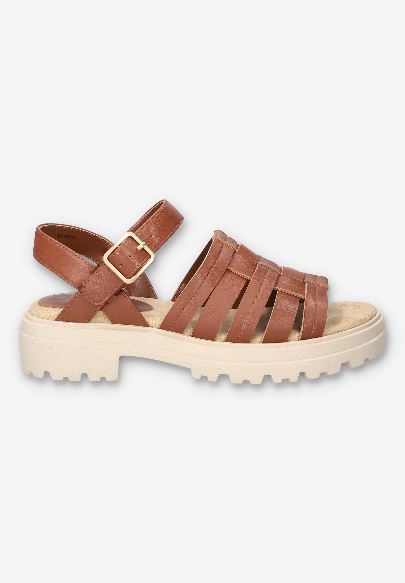 Loni Lug Sole Fisherman Sandal, DARK TAN LEATHER, alternate image number 2