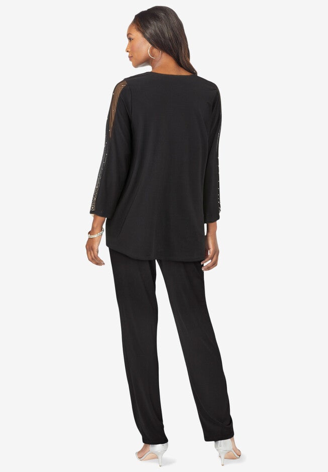 Ultrasmooth® Fabric Embellished Pant Set, , on-hover image number null