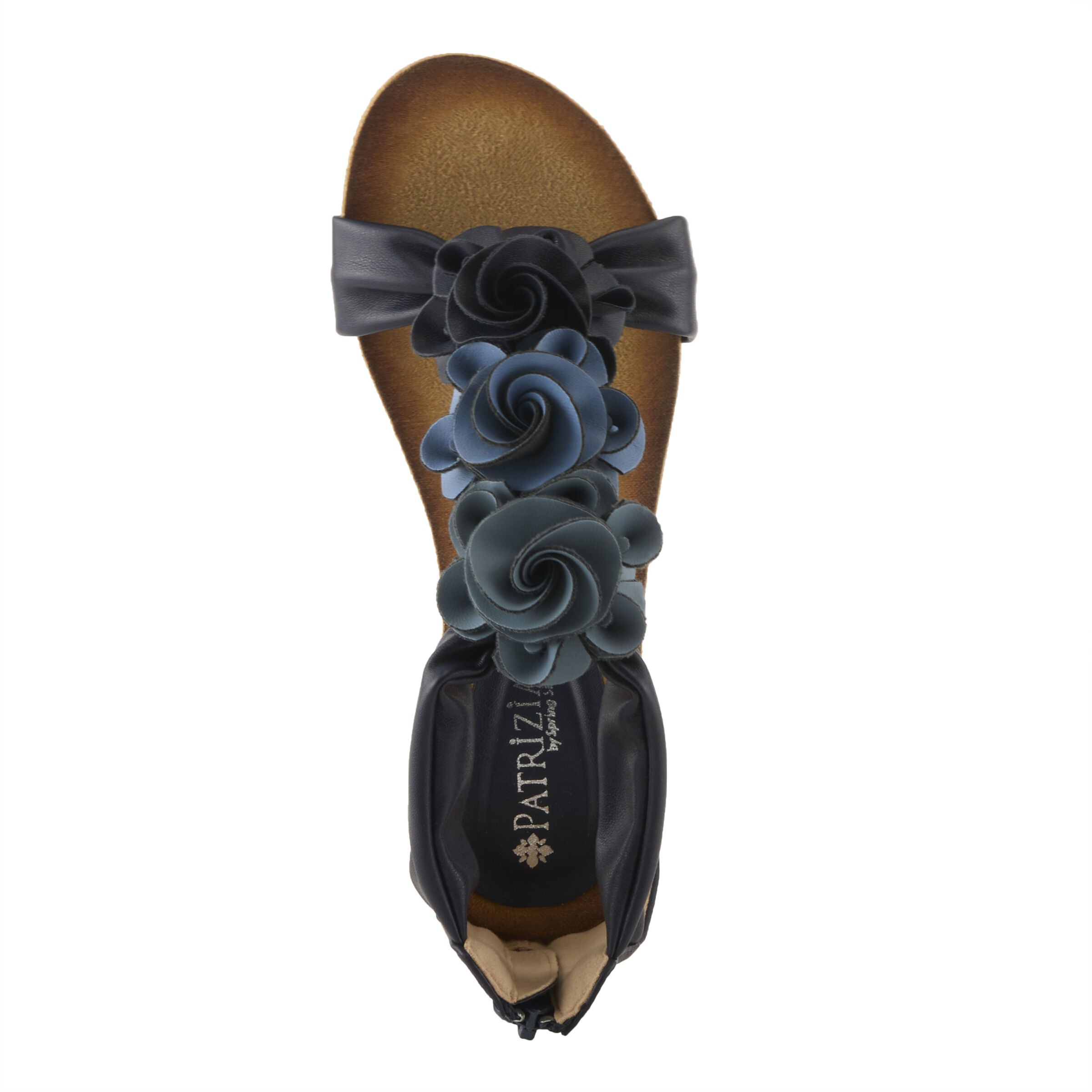 Harlequin Closed Back T-Strap Wedge Sandal, NAVY MULTI, alternate image number 3
