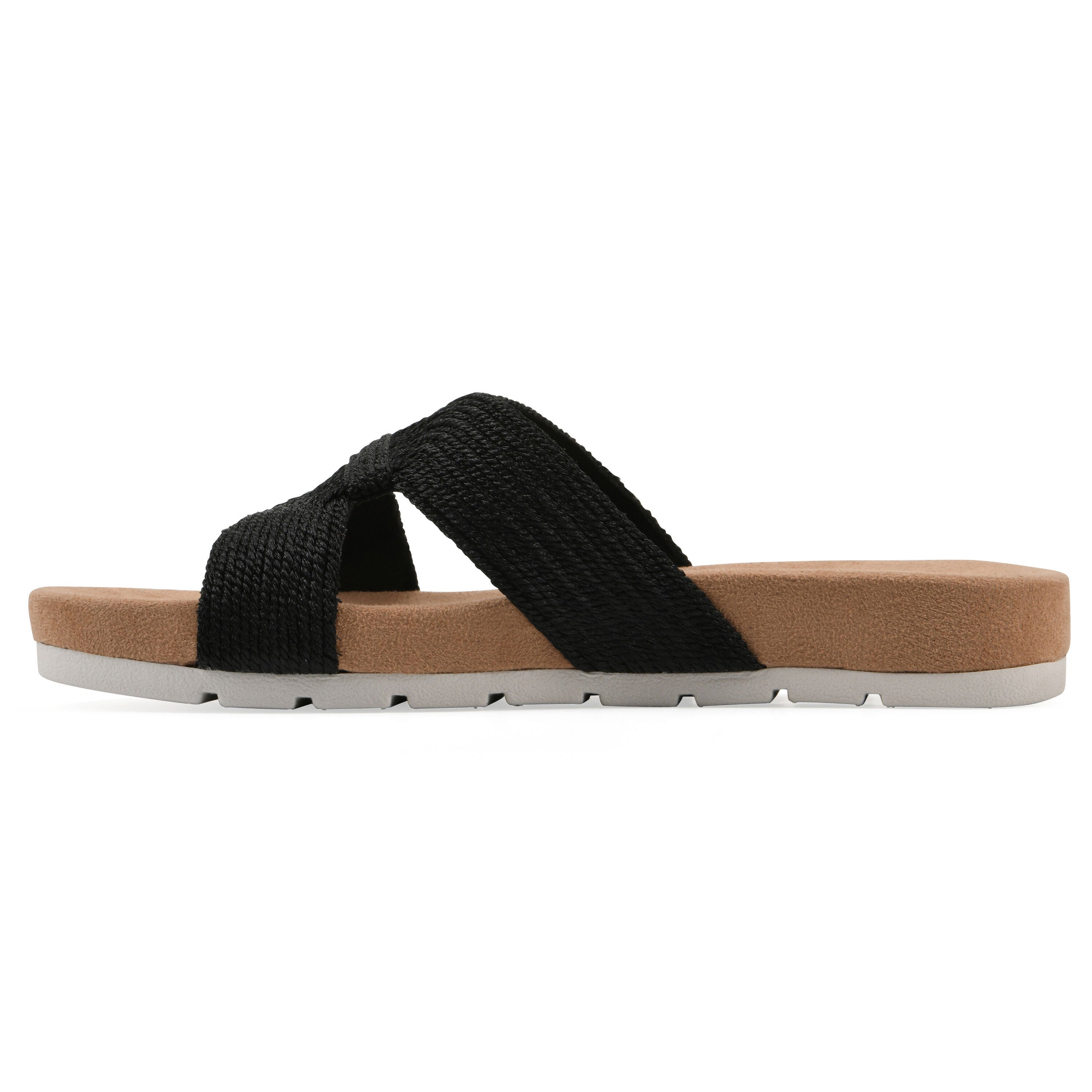 Tindra Slide Sandal, BLACK RAFFIA, alternate image number 3