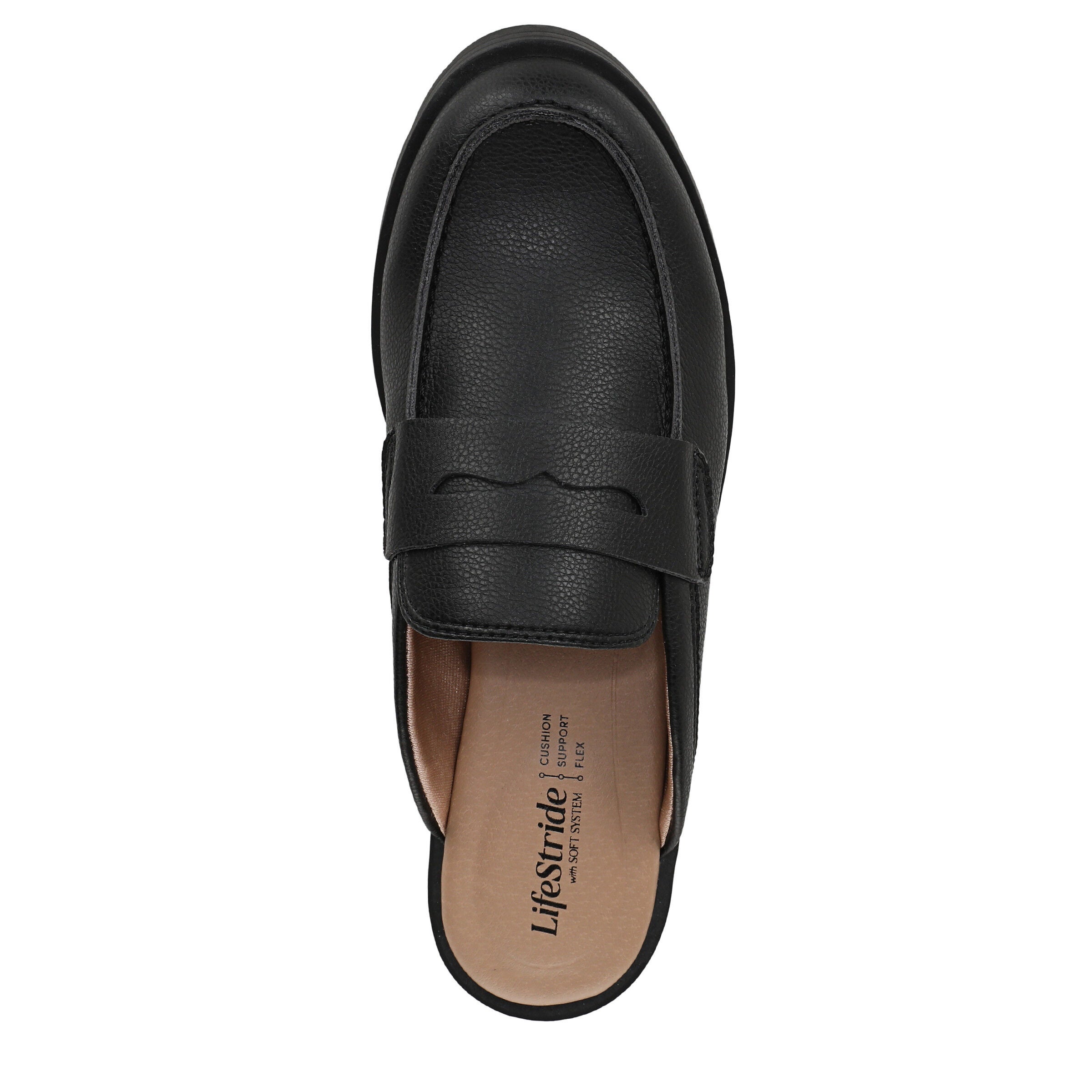 London Slip-On Mule Loafer, BLACK FAUX LEATHER, alternate image number 6