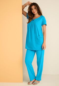 Plus Size Two Pocket Soft Knit Swing Tunic