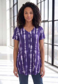 Ultra Drape V Neck Short-Sleeve Swing Tunic