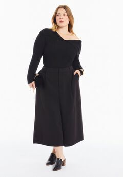 Asymmetric Collar Sweater Top