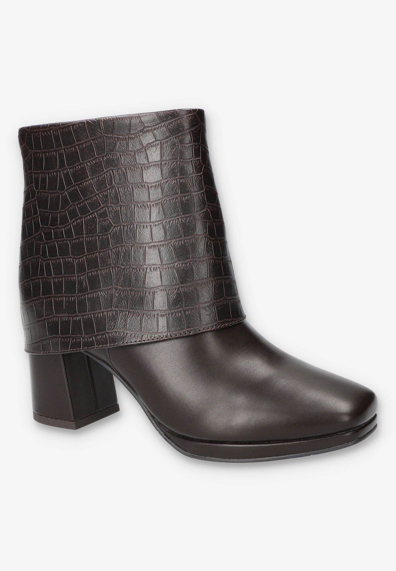 Sutton Sqaure Toe Ankle Boot, BROWN CROCO, hi-res image number 0
