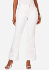 Embroidered Bootcut Jean, PEARL GREY FLORAL EMBROIDERY, hi-res image number null