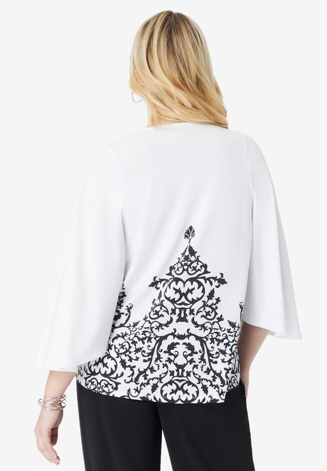 Flutter-Sleeve Ultrasmooth® Fabric Top, , on-hover image number null