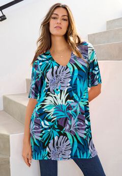 Plus Size Henley Swing Tunic