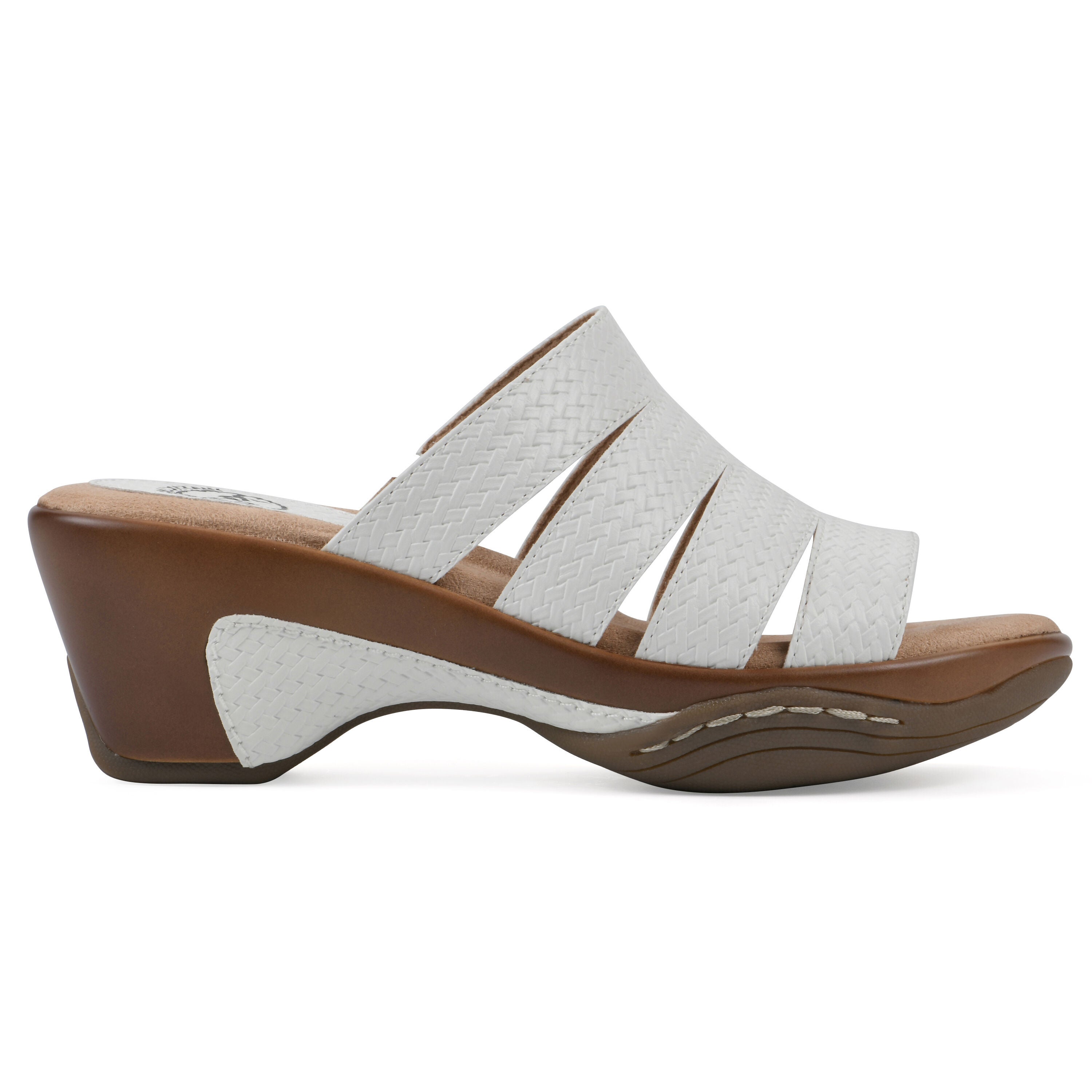 Valora Slip-On Clog Sandal, WHITE WOVEN, alternate image number 2