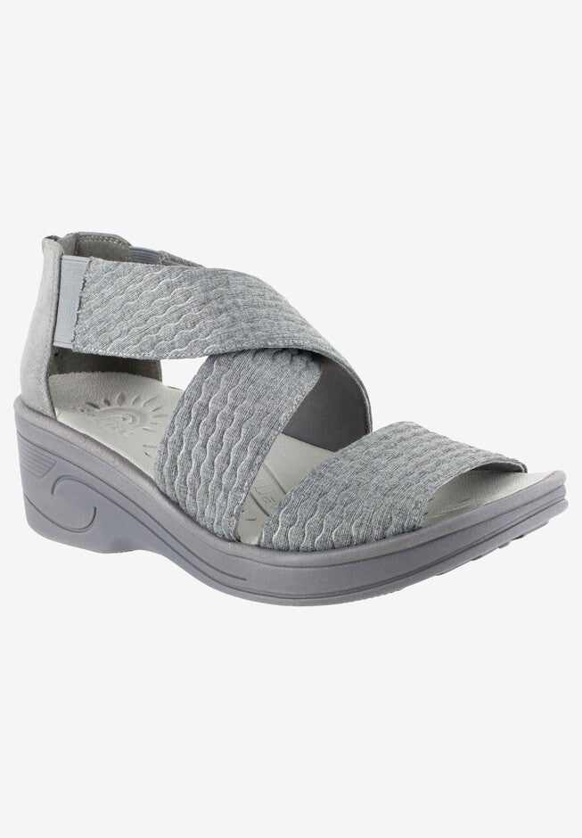 Sublime Sandal by Easy Street®, GREY QUILTED FABRIC, hi-res image number null