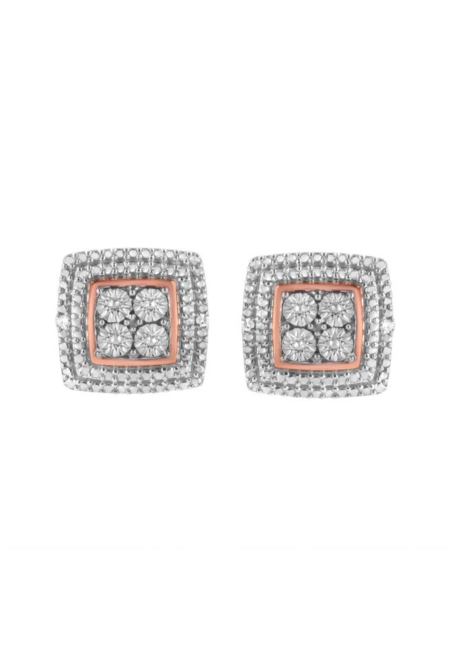 Gold Over Sterling Silver Diamond Accent Earrings, , on-hover image number 1