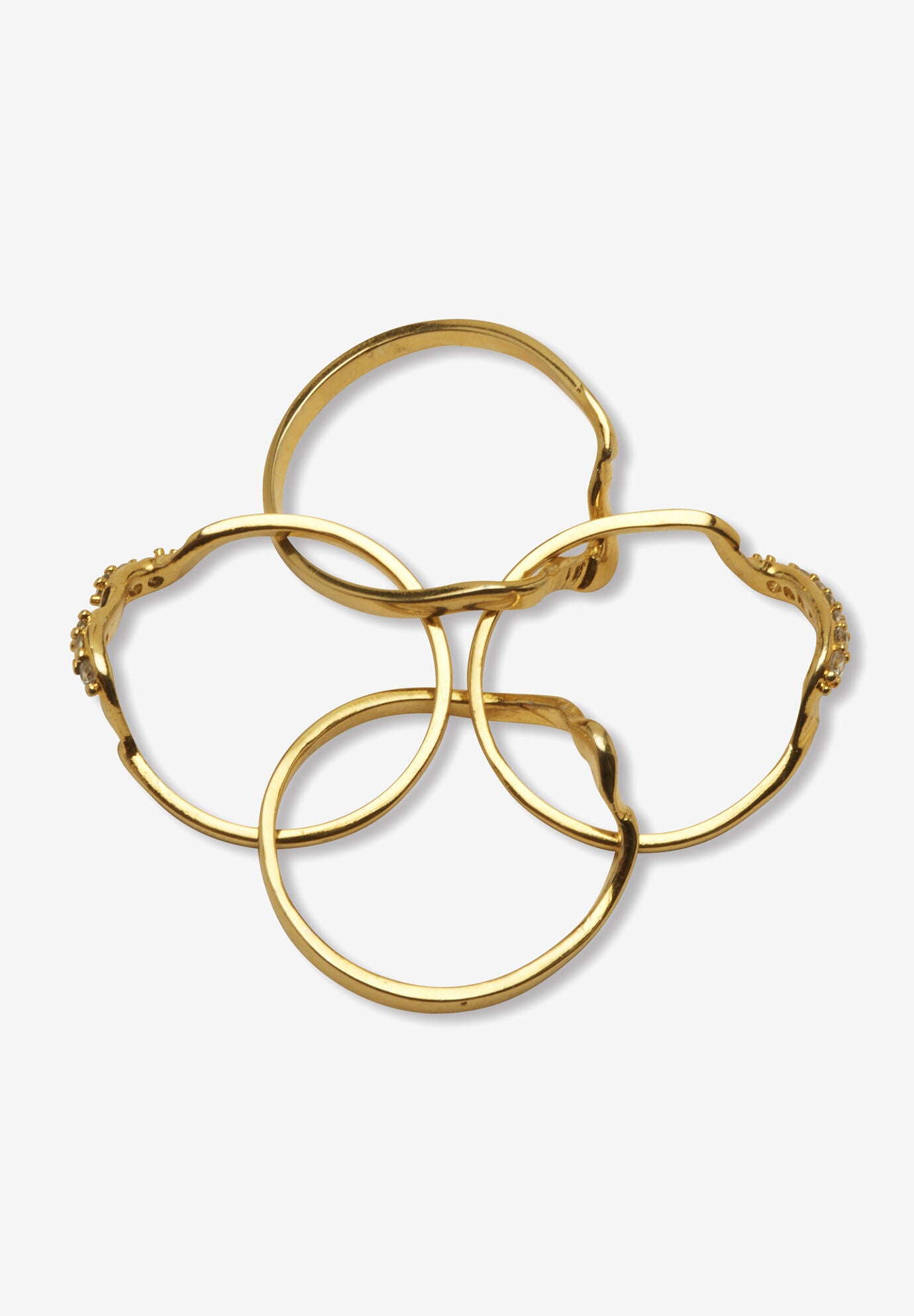 .27 Tcw Round Cubic Zirconia 14K Yellow Gold-Plated Puzzle Ring, , alternate image number 3