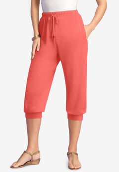 Drawstring Soft Knit Capri Pant