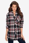 Flannel Tunic, BLACK CORAL PLAID, hi-res image number null