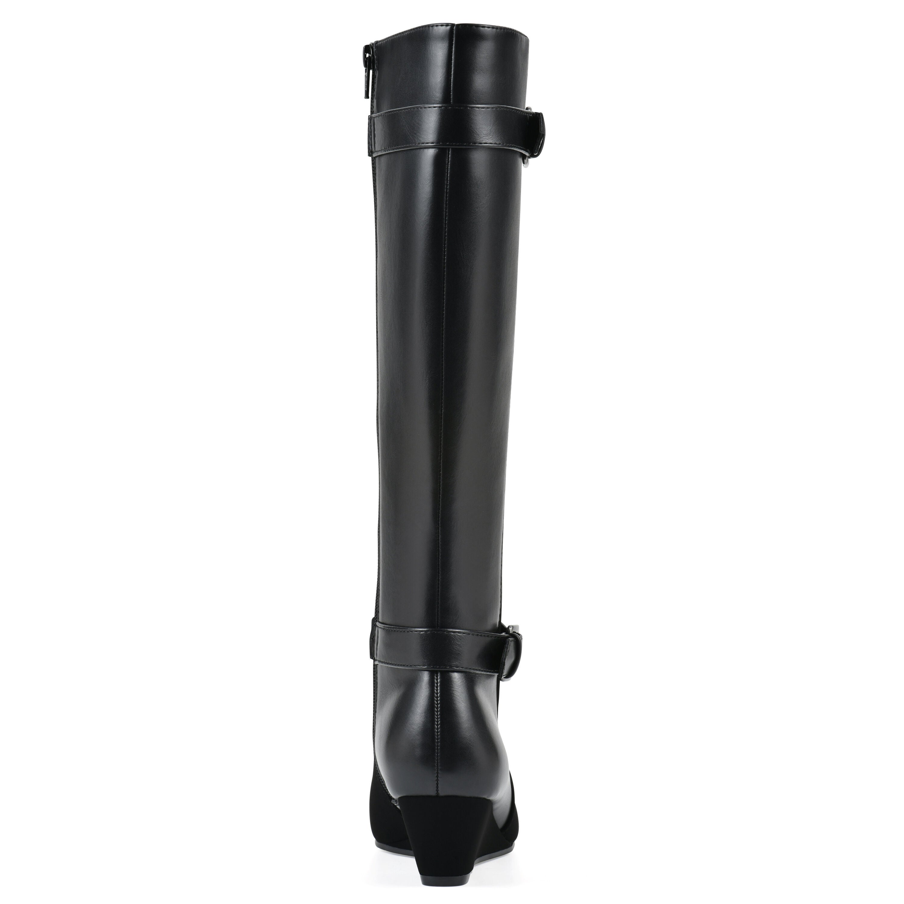 Cheers Tall Shaft Wide Calf Wedge Boot, BLACK, on-hover image number 1