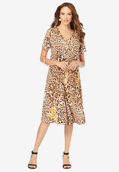 Ultrasmooth® V Neck Swing Dress