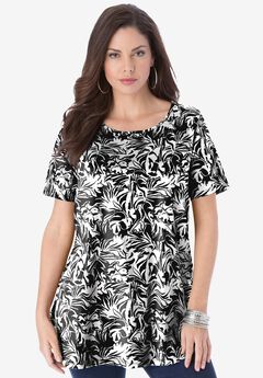 Plus Size Ultimate Cotton Crewneck Short Sleeve Swing Tee